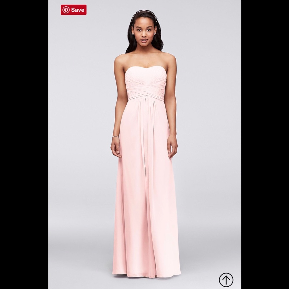 NEW Long Strapless Pleated Bodice Bridesmaid Dress